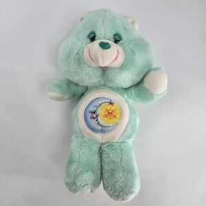 Carebear vintage plushy bed tine bear 1983 green moon 14"